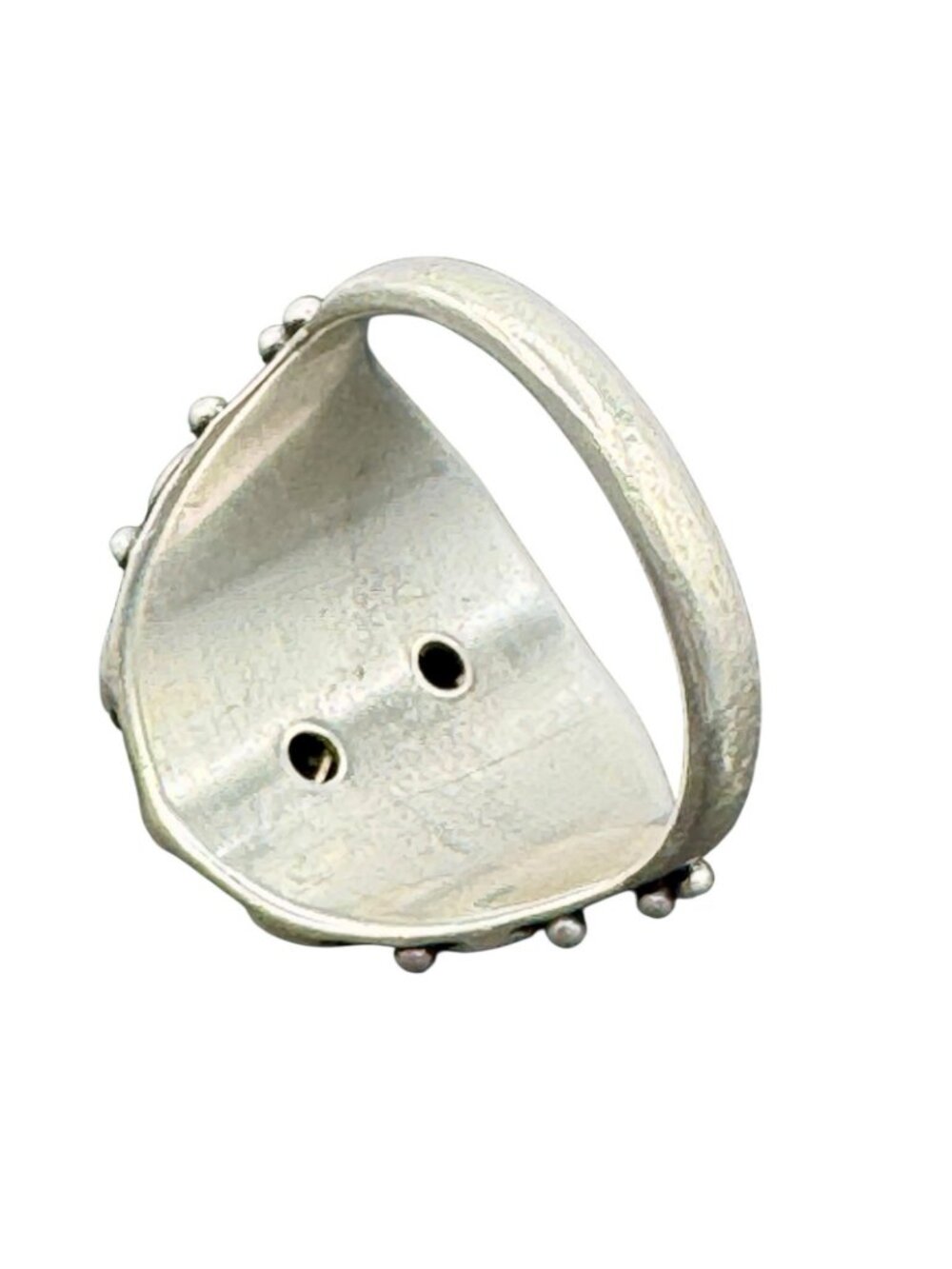 Vintage Sterling Silver Double Opal Ring Southwestern Ornate Setting Sz 8.25 - Picture 15 of 16